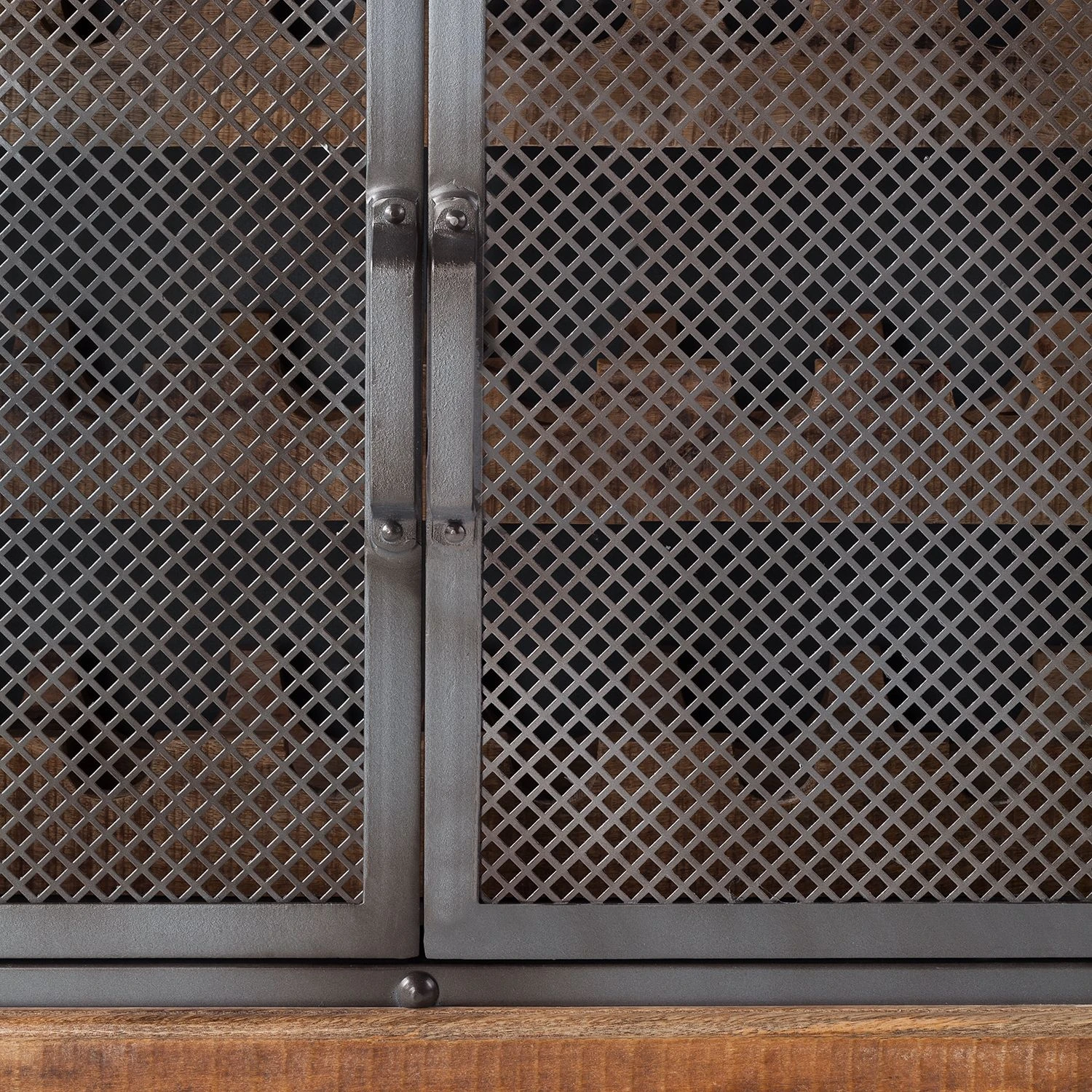 Ars manufacti Armoire à vin Hunter - Manguier massif / Métal - Manguier / Gris bleu – Image 7