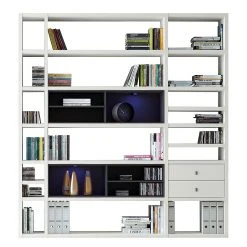 Loftscape Etagère XL Emporior II - Blanc / Noir - Avec éclairage