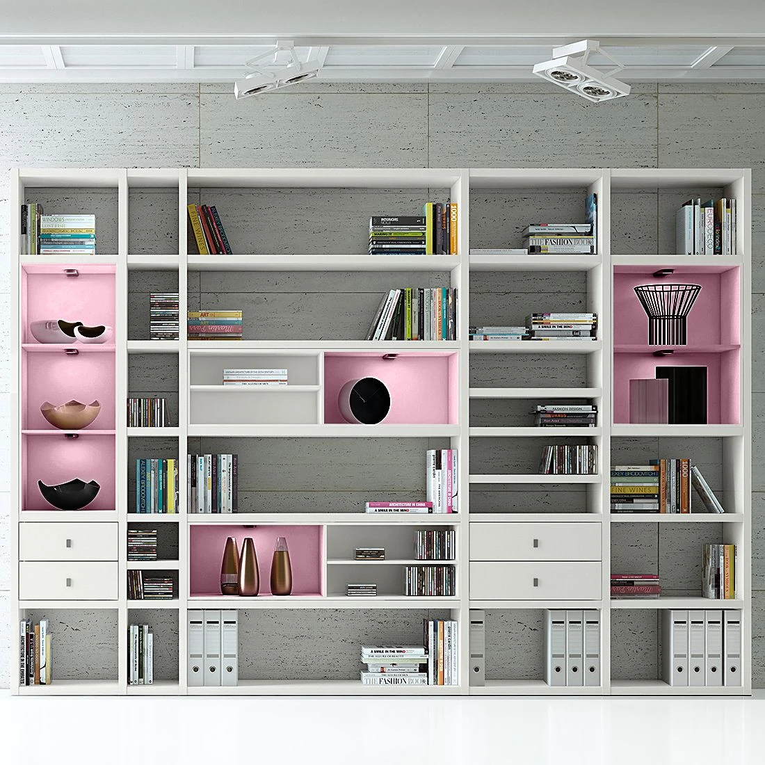 Loftscape Etagère XXL Emporior II - Blanc crème - Avec éclairage – Image 2