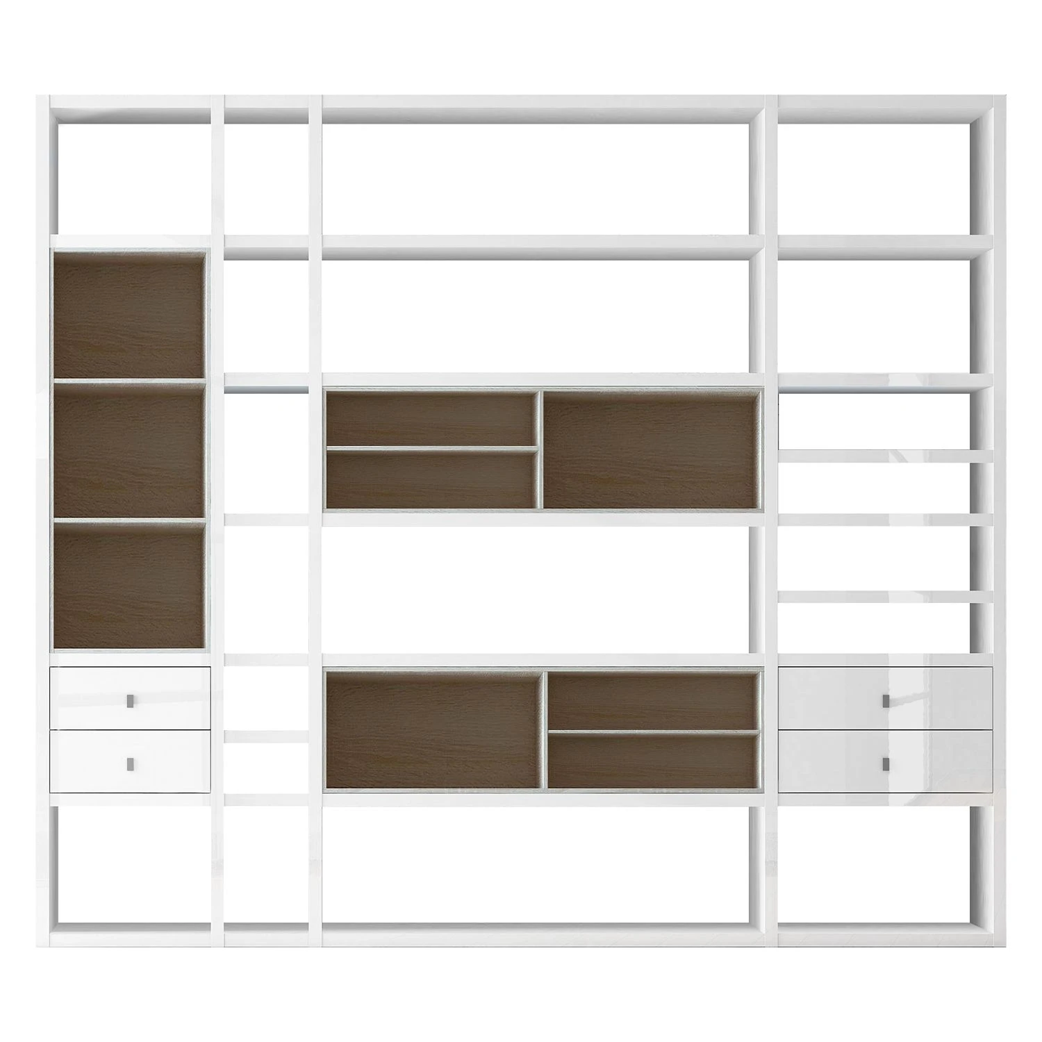 Loftscape Etagère XXL Emporior IV.A - Blanc brillant / Imitation chêne de Sonoma - Sans éclairage