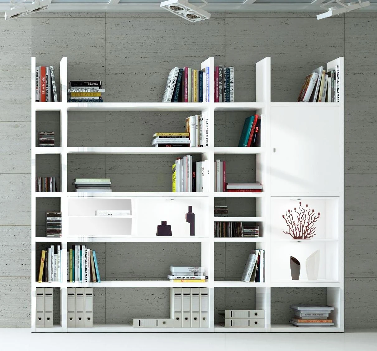 Loftscape Etagère XXL Emporior lV.B - Blanc brillant / Blanc - Avec éclairage – Image 4