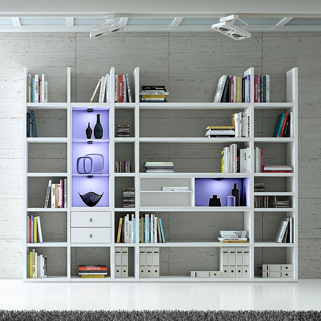 Loftscape Etagère XXL Emporior VII - Blanc - Avec éclairage – Image 3