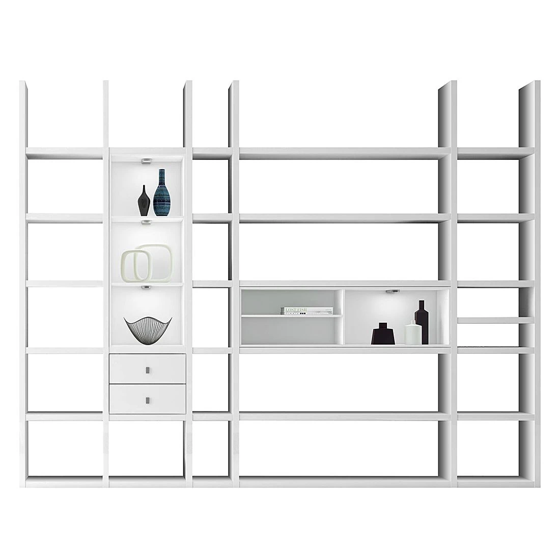 Loftscape Etagère XXL Emporior VII - Blanc - Avec éclairage